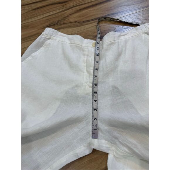 Flax linen white relax fit wide leg pants size M - Picture 8 of 9